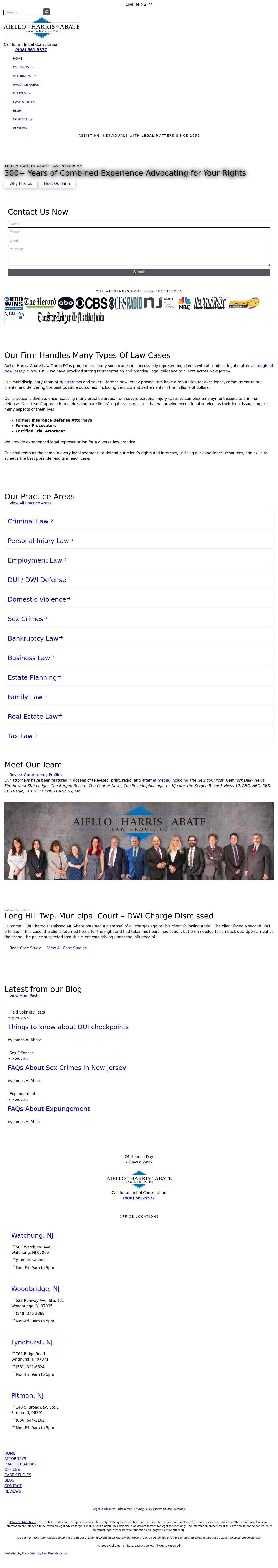 Aiello, Harris, Marth, Tunnero, Pastor & Schiffman, PC Attorneys At Law - Woodbridge NJ Lawyers