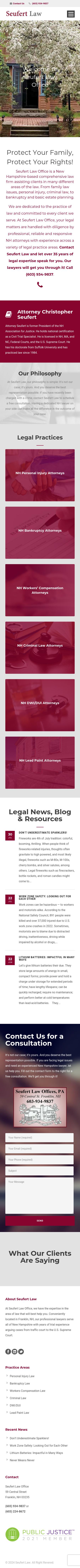 Seufert Law Offices, PA - Franklin NH Lawyers