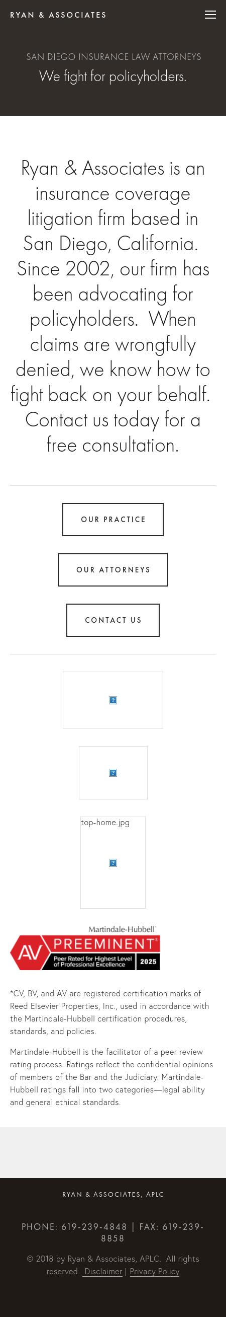 Law Offices of Greg J. Ryan - San Diego CA Lawyers