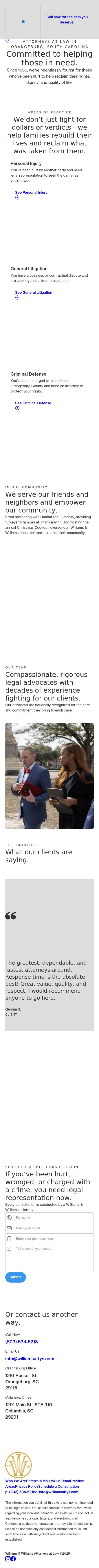 Williams & Williams - Orangeburg SC Lawyers